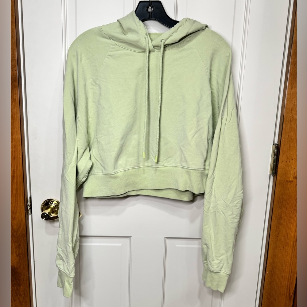 Alo Yoga Cropped Hoodie Light Green